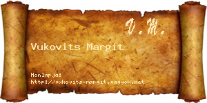 Vukovits Margit névjegykártya
